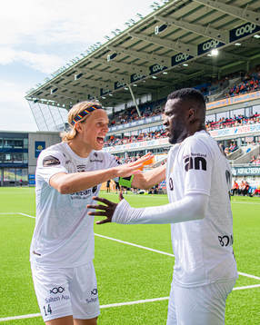 Victor Okoh Boniface of Bodø/Glimt celebrates