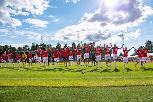 Degerfors spelare jublar