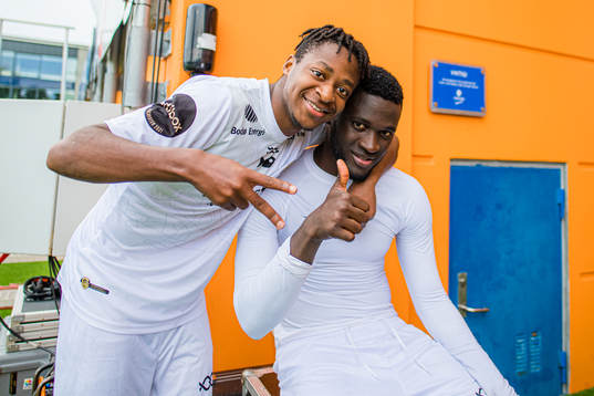 Joel Mugisha and Victor Okoh Boniface of Bodø/Glimt