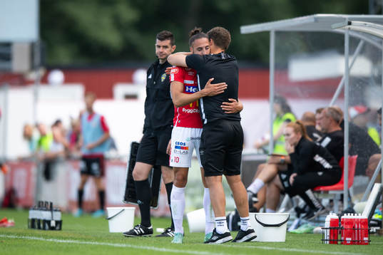 Degerfors Dijan Vukojevic och tränare Andreas Holmberg