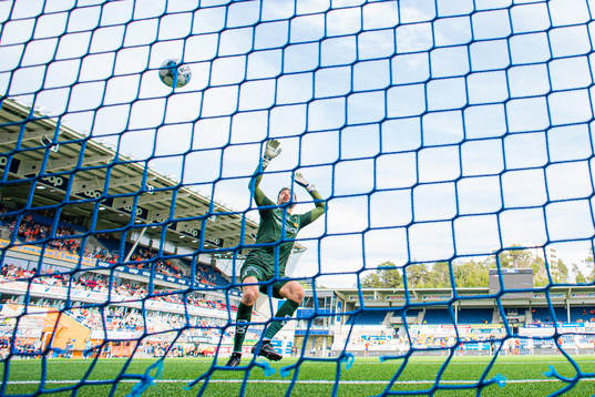 Kristoffer Ødemarksbakken of Aalesund scores the 1-1 goal