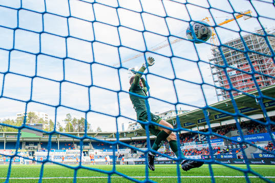 Kristoffer Ødemarksbakken of Aalesund scores the 1-1 goal