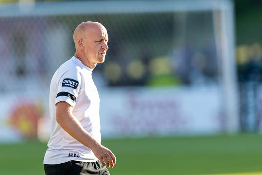 Landskronas tränare Billy Magnusson före fotbollsmatchen