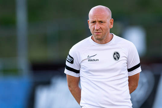 Landskronas tränare Billy Magnusson före fotbollsmatchen