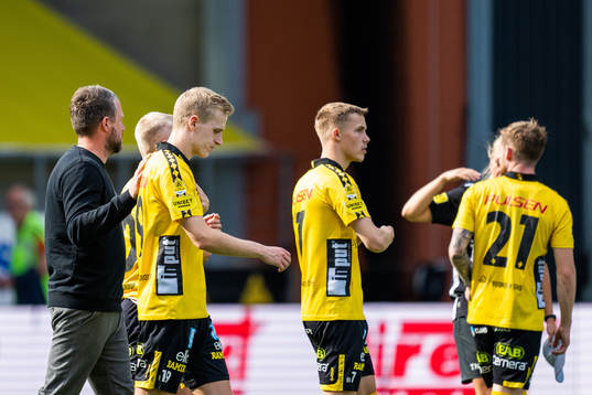 Elfsborgs manager Jimmy Thelin och Jeppe Møldrup Okkels