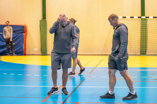 Assisterande tränare Lars Johansson och tränare Cam Abbott
