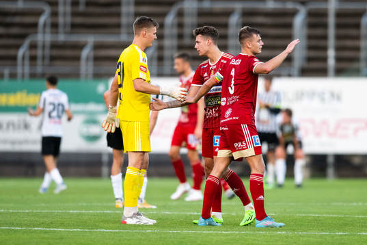 Skövdes spelare jublar