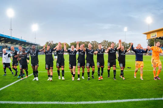 Halmstads spelare jublar