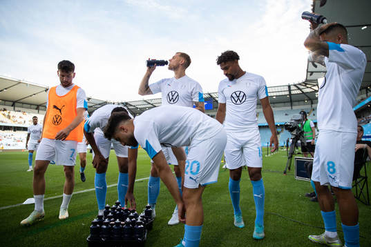 Moustafa Zeidan, Felix Beijmo and Joseph Ceesay of Malmö