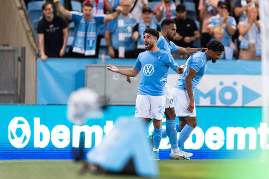 Moustafa Zeidan of Malmö FF celebrates