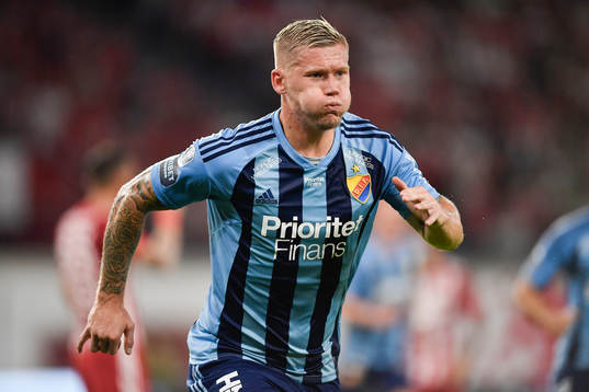 Victor Edvardsen of Djurgården celebrates