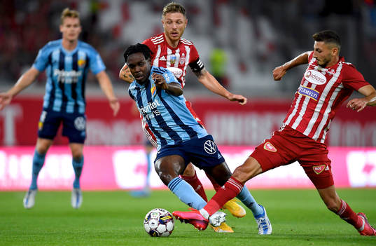 Joel Asoro of Djurgården and Medzit Neziri of FK Shkendija