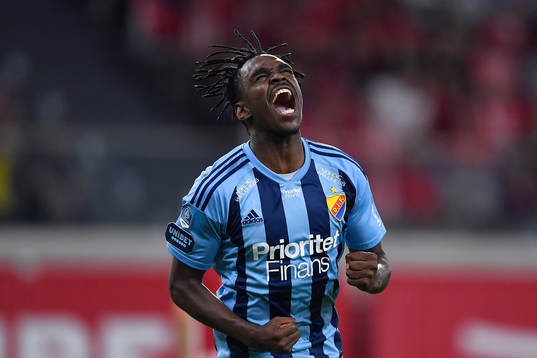Joel Asoro of Djurgården celebrates