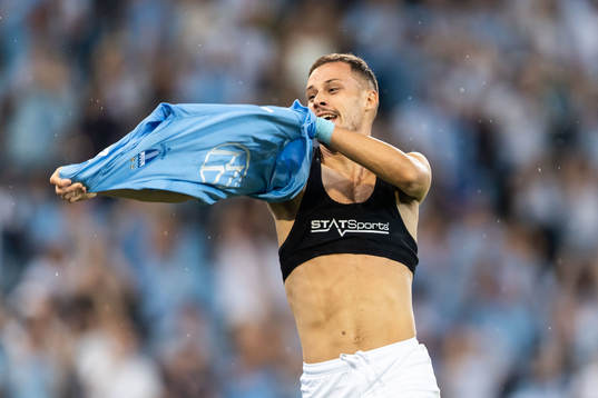 Veljko Birmancevic of Malmö FF celebrates