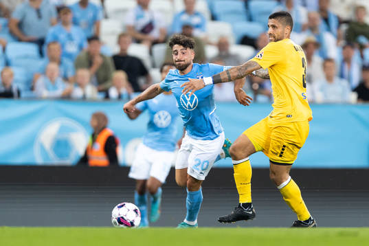 Moustafa Zeidan of Malmö FF and Manuel da Costa of