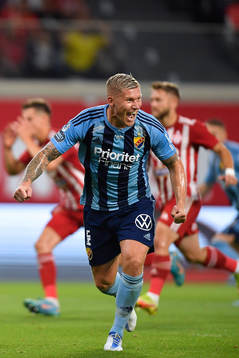 Victor Edvardsen of Djurgården celebrates