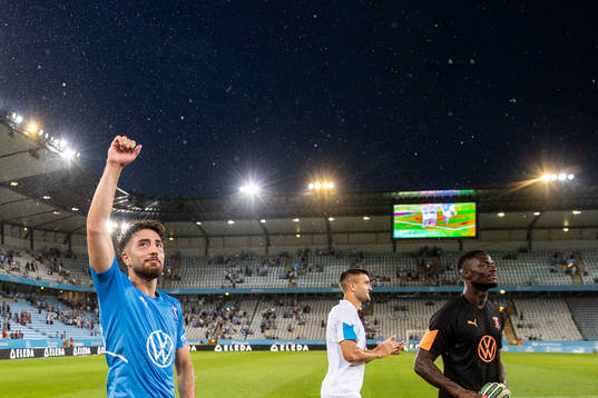 Moustafa Zeidan of Malmö FF celebrates