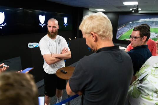 Jo Inge Berget of Malmö FF in mixed zone