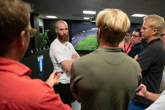 Jo Inge Berget of Malmö FF in mixed zone