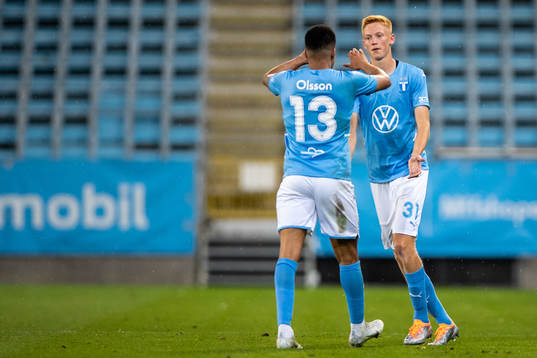 Martin Olsson and Hugo Larsson of Malmö FF