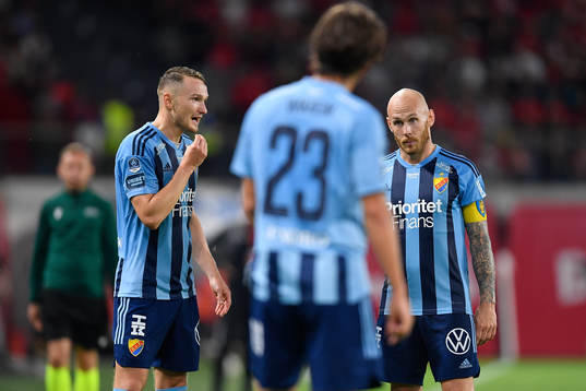 Piotr Johansson and Magnus Eriksson of Djurgården