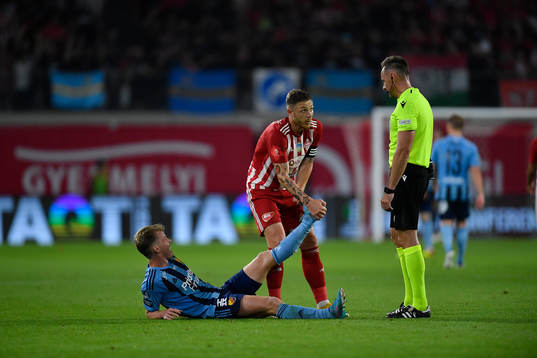 Rasmus Schüller of Djurgården in pain