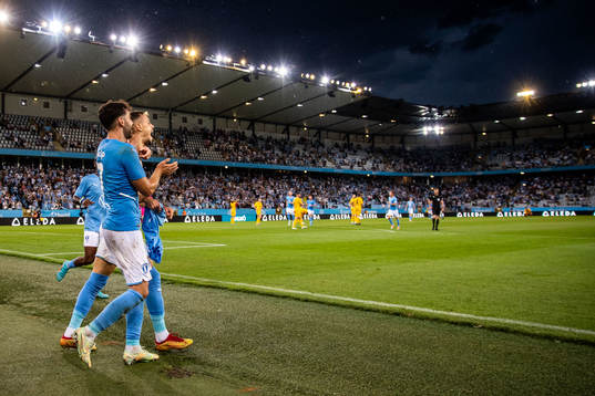 Veljko Birmancevic of Malmö FF celebrates 3-0