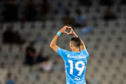 Veljko Birmancevic of Malmö FF celebrates