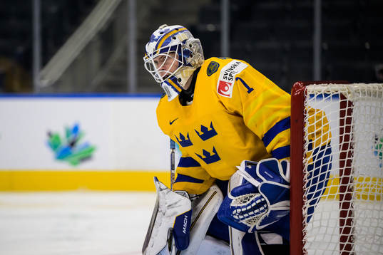 Goaltender Jesper Wallstedt of Sweden