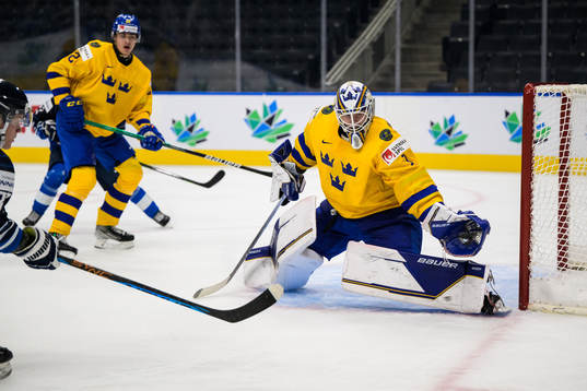 Goaltender Jesper Wallstedt of Sweden