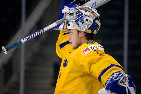Goaltender Jesper Wallstedt of Sweden