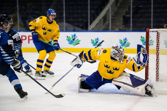 Goaltender Jesper Wallstedt of Sweden