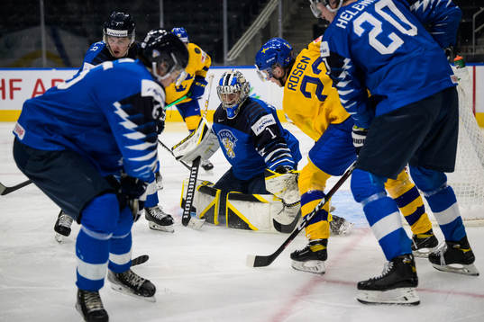 Goaltender Leevi Meriläinen of Finland