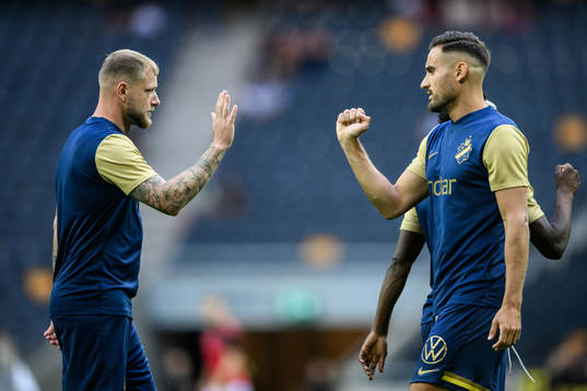 John Guidetti and Sotirios Papagiannopoulos of AIK
