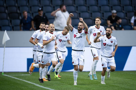 Ferhan Hasani of FK Shkendija celebrates