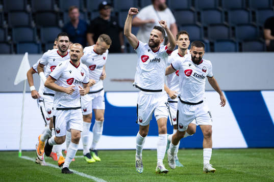Ferhan Hasani of FK Shkendija celebrates