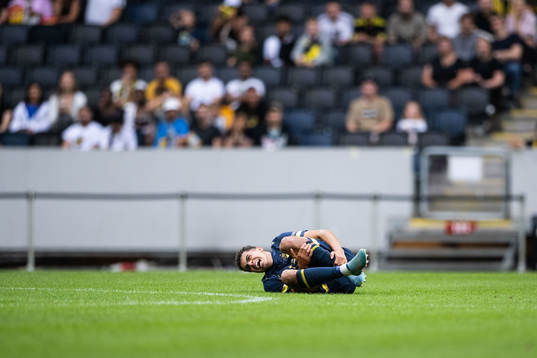 Yasin Ayari of AIK in pain