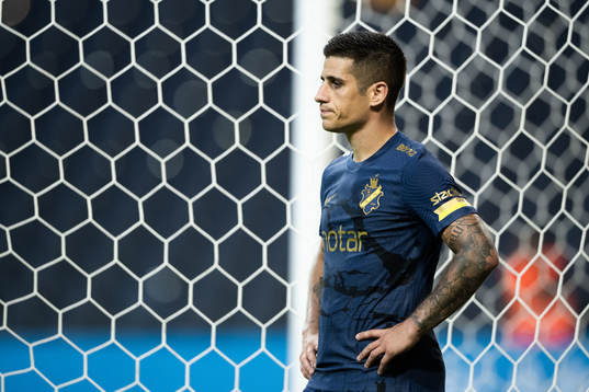 Nicolas Stefanelli of AIK looks dejected