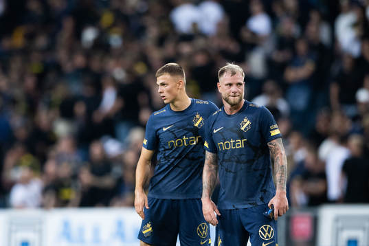 Erik Ring and John Guidetti of AIK looks dejected