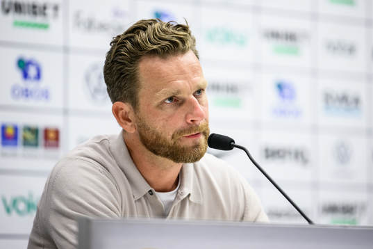 Bartosz Grzelak, head coach of AIK at the press conference