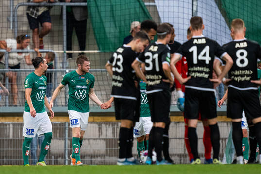 Jönköpings Södras Edin Hamidovic och Daniel Ljung jublar