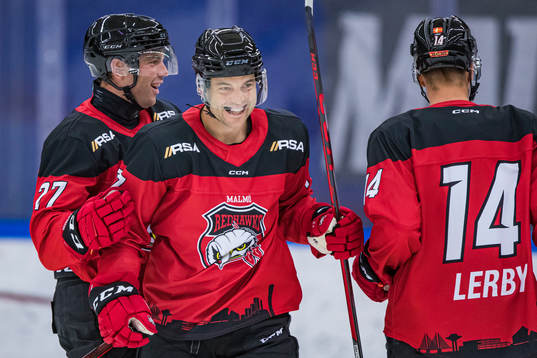 Malmö Redhawks Pathrik Westerholm jublar