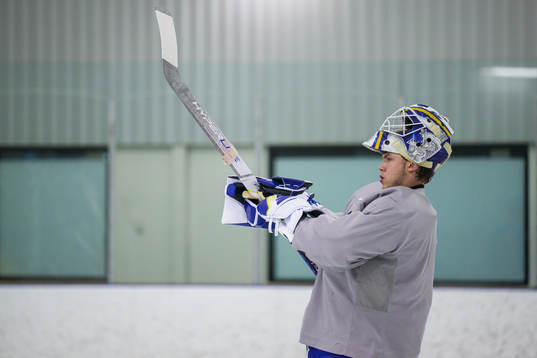 Goaltender Jesper Wallstedt of the Swedish under-20