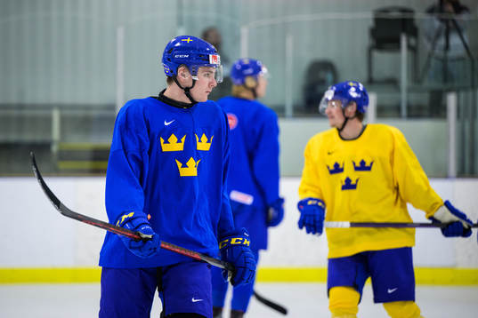 Helge Grans of the Swedish under-20 national ice hockey team