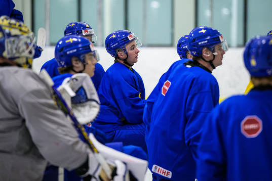 Isak Rosén of the Swedish under-20 national ice hockey team