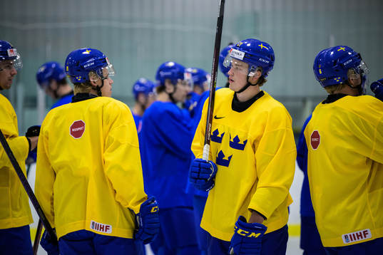 Oskar Olausson of the Swedish under-20 national ice hockey