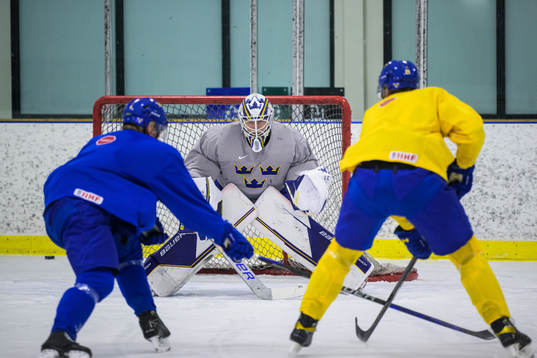 Goaltender Jesper Wallstedt of the Swedish under-20