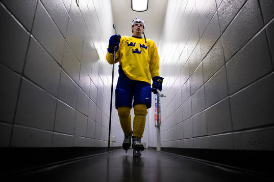 Anton Olsson of the Swedish under-20 national ice hockey