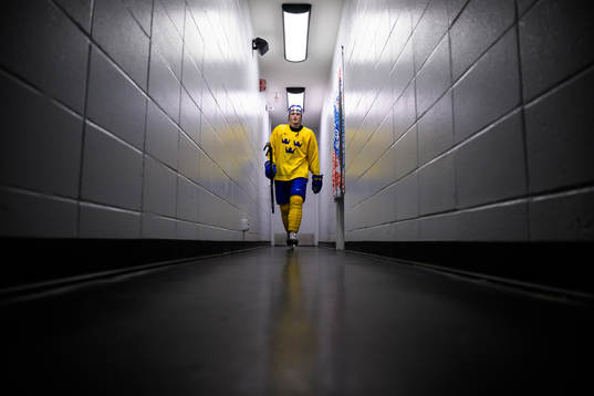 Oskar Olausson of the Swedish under-20 national ice hockey
