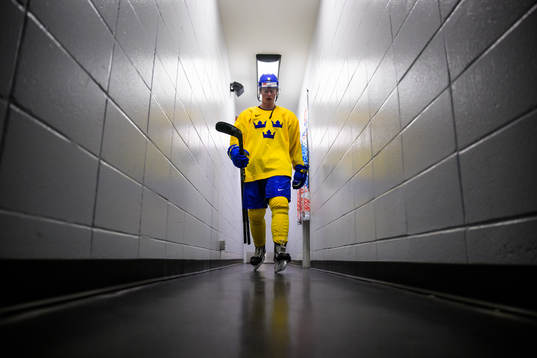 Ludvig Jansson of the Swedish under-20 national ice hockey